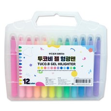 TUCO.B 一組 12 支凝膠螢光筆，塗抹順暢, 混色, 1套