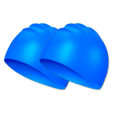 스카위즈 실리콘 수영 모자, 블루, 2개