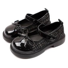 Lulushu 女童斜紋拼色蝴蝶結鞋 RA112