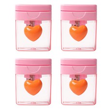 Black Tree 愛心便攜式削鉛筆機, 粉紅色, 4個