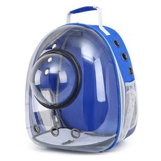 貓咪透明外出移動包, 1個, 藍色