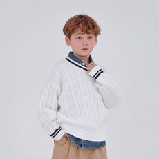BerryCloset 兒童老錢風寬鬆版V領針織衫
