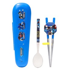 LiLFANT Tobot 不鏽鋼筷子湯匙 Floty收納盒 3件組, 1套, 筷子 + 湯匙 + 收納盒, 混合顏色