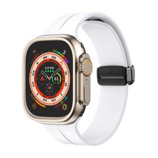 애플워치 호환 D버클 실리콘 스트랩 38 / 40 / 41 mm, ADS1 화이트, 1개