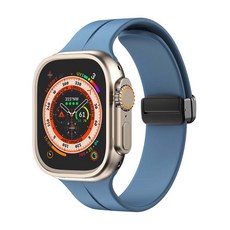 애플워치 호환 D버클 실리콘 스트랩 42 / 44 / 45 / 49 mm, ADS8 사파이어, 1개