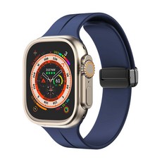 애플워치 호환 D버클 실리콘 스트랩 38 / 40 / 41 mm, ADS10 네이비, 1개