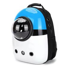 貓咪印花外出太空球後背包, 太空球 藍色, 1個