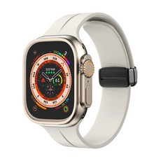 애플워치 호환 D버클 실리콘 스트랩 38 / 40 / 41 mm, ADS2 베이지, 1개