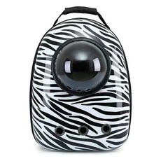貓咪印花外出太空球後背包, 斑馬, 1個