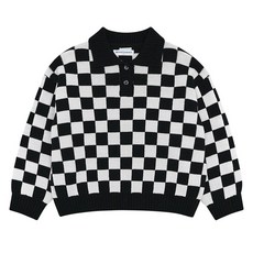 BerryCloset 男童帥氣棋盤格領長袖針織衫