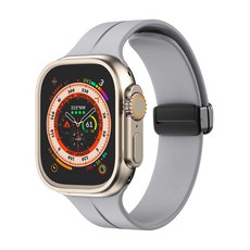 애플워치 호환 D버클 실리콘 스트랩 42 / 44 / 45 / 49 mm, ADS11 그레이, 1개