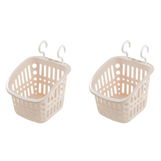 행복앤 걸이식 수납 다용도 바구니, 아이보리, 2개