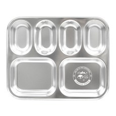 kitchen U Camping Sketch 冒險不鏽鋼4格餐盤, 銀色, 1個