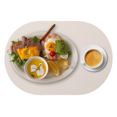 디아르 플래티넘 실리콘 플레인 식탁매트, 오트밀베이지, 43 x 29.5 cm, 1개