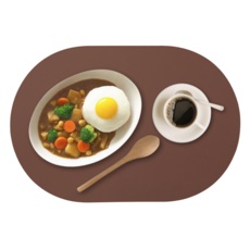 디아르 플래티넘 실리콘 방수 플레인 식탁매트, 초코브라운, 43 x 29.5 cm, 1개