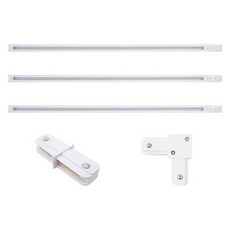 ELPHOS 軌道 電源線蓋 1m 一字型連接 L型配件 套組, 3套, 白色