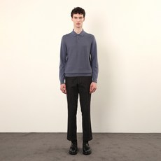 인디안 남성용 워셔블 무지 긴팔 폴로니트 티셔츠 MIVBL4F8261