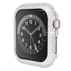 ZELSEN 相容Apple Watch 防撞型水鑽金屬硬殼 40mm + 高級收納袋套組, 星光色, 1套