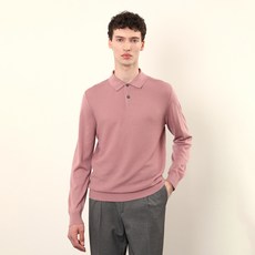 인디안 남성용 워셔블 무지 긴팔 폴로니트 티셔츠 MIVBL4F8261