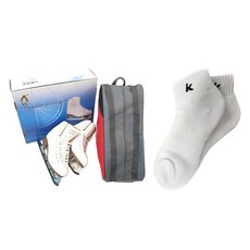 企鵝尊爵花式溜冰鞋 + 運動襪套組, 205, 白色