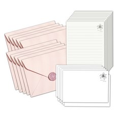 Mandeul Havi 高級封蠟貼紙信紙卡片 10入組 06 大型, 粉紅色