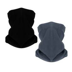 Esper抓絨防寒冬季圍脖 2件組, 黑灰色, 1組