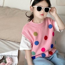 Arbe 女童 Anna 圓點針織背心