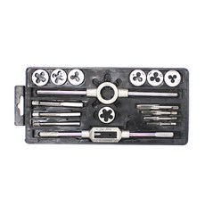 JONGWON 手動絲攻 7件 + 板牙 7件 + 絲攻扳手 + 板牙扳手 套組, 原廠產品(不含電池), 1套