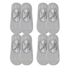 Earlyports 女用防滑瑜珈皮拉提斯襪 4雙組, 灰色, 1套