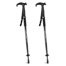 讚讚歐巴 尺寸可調避震T字型摺疊登山杖 JNH1523, 黑色, 2個