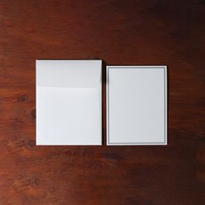 무즈앤뷰즈 5x7 양면액자 가로형 그레이 + 봉투 세트, 1세트, 화이트
