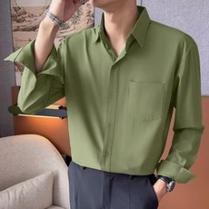 턴키 빅사이즈 오버핏 무지 스판 링클 셔츠 NB-922