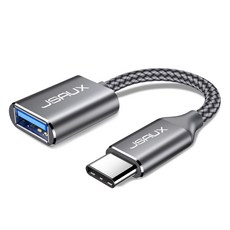 JSAUX USB C to A 3.0 OTG 轉接頭, 16.5cm, 灰色, 1個