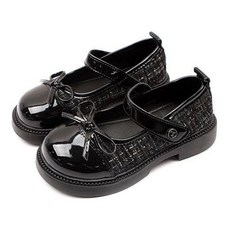 Lulushu 女童斜紋拼色蝴蝶結鞋 RA112