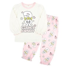 milkmilelolo 女童款 Esther Bunny 花朵蜜桃絨家居服上下套裝