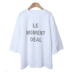 린다샵 드로나 라운드넥 소매 트임 7부 레터링 맨투맨 cpt15589k47