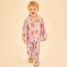 Care Bears 童款溫柔小熊印花可愛翻領長袖睡衣套裝