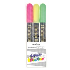 munhwA Underline 螢光筆 3色 x 8入組, 混合色, 1套