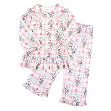 milkmilelolo Esther Bunny 愛心格紋蜜桃暖感睡衣上下套裝