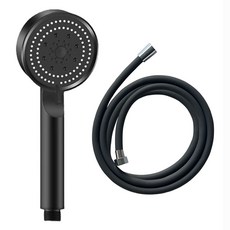 KOXINA 5段式開關蓮蓬頭+矽膠沐浴軟管 2m組, 灰色, 1組