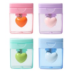 BLACK TREE 愛心基本款便攜式削鉛筆機, 隨機出貨, 4個