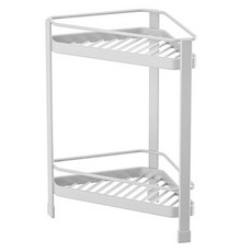 THE ZAKKA 鐵製轉角雙層立式浴室層架, 1個, 白色