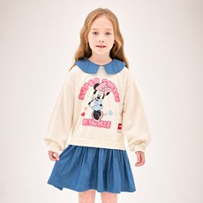 JELISPOON 迪士尼女孩米妮牛仔分層連身裙