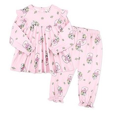 milkmilelolo Esther Bunny 女童用 Rose Buff Peach Warm 睡衣上下套組