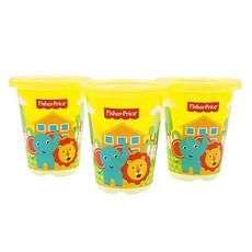 fisher-price 費雪 吸管杯 3入+杯蓋 3入+吸管 3支入組, 黃色, 1組