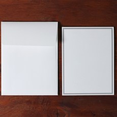 무즈앤뷰즈 5 x 7 단면카드 + 봉투 그레이 세트, 1세트, 화이트