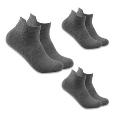 Earlyports 女性防滑瑜珈皮拉提斯短筒襪 3雙組, 1套, 深灰色
