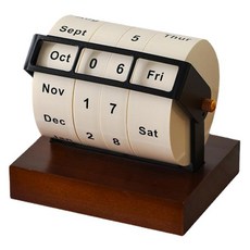 室內裝飾復古旋轉桌曆, 木質