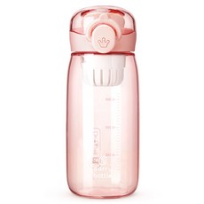 carry bottle Tritan 一鍵式水瓶, 1個, 粉紅色, 420ml