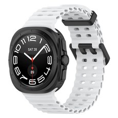 SPACE SHIELD Galaxy Watch 相容 掀扣式 海洋矽膠錶帶, 1個, 白色